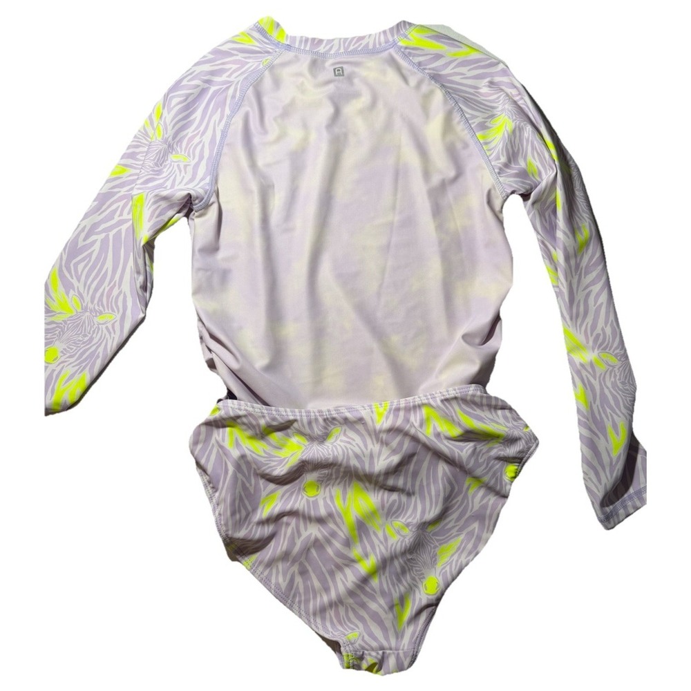 Rockets of‎ Awesome , Girl Kids 14, Purple Neon Yellow Zebra, Swimsuit 2 Piece